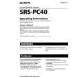 SONY SRSPC40 Instrukcja Obsługi