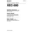 SONY XEC-500 Instrukcja Obsługi