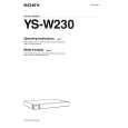 SONY YS-W230 Instrukcja Obsługi