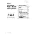SONY CDR-W33 Instrukcja Obsługi