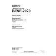 SONY BZNE-2020 Podręcznik Użytkownika