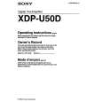 SONY XDP-U50D Instrukcja Obsługi