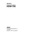 SONY HDW-700 VOL1 Instrukcja Serwisowa