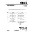 SONY WMFX17 Instrukcja Serwisowa