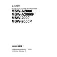 SONY MSW-A2000P Instrukcja Obsługi