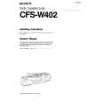 SONY CFS-W402 Instrukcja Obsługi