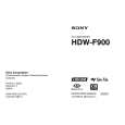 SONY HDW-F900 Instrukcja Obsługi
