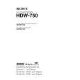 SONY HDW-750 Instrukcja Serwisowa
