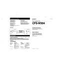 SONY CFS-W304 Instrukcja Obsługi
