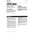 SONY CFS-903 Instrukcja Obsługi
