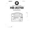SONY HB-A5700 Instrukcja Obsługi