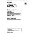 SONY MDXU1 Instrukcja Obsługi