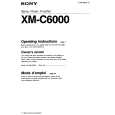 SONY XM-C6000 Instrukcja Obsługi
