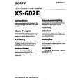 SONY XS-602E Instrukcja Obsługi
