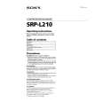 SONY SRPL210 Instrukcja Obsługi