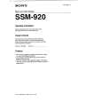 SONY SSM920 Instrukcja Obsługi