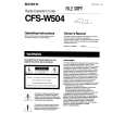 SONY CFS-W504 Instrukcja Obsługi
