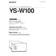 SONY YS-W100 Instrukcja Obsługi