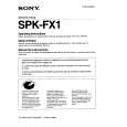 SONY SPKFX1 Instrukcja Obsługi