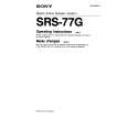 SONY SRS77G Instrukcja Obsługi